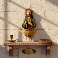 Pia de Água Benta Sagrado Coração de Jesus de Resina de Parede - 15 cm | Lojinha Uai - imagem 2