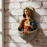 Pia de Água Benta Sagrado Coração de Maria de Resina para Parede | Comprar na Lojinha Uai - imagem 2