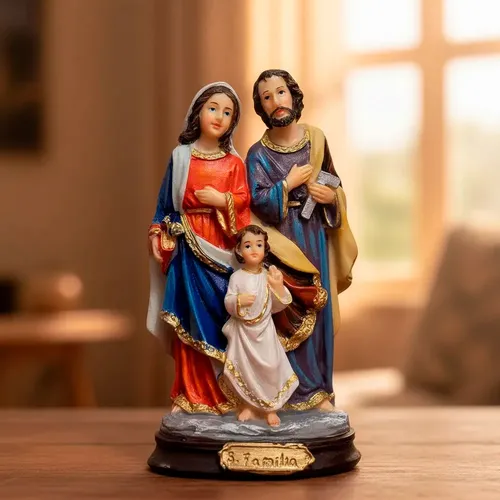 Imagem da Sagrada Família de Resina - 15 cm