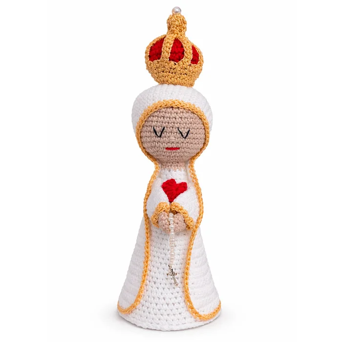 Amigurumi de Nossa Senhora de Fátima de Crochê - 22 cm - Comprar na Lojinha Uai