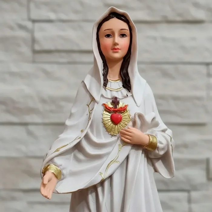 Imagem do Sagrado Coração de Maria de Resina - 30 cm | Comprar na Lojinha Uai