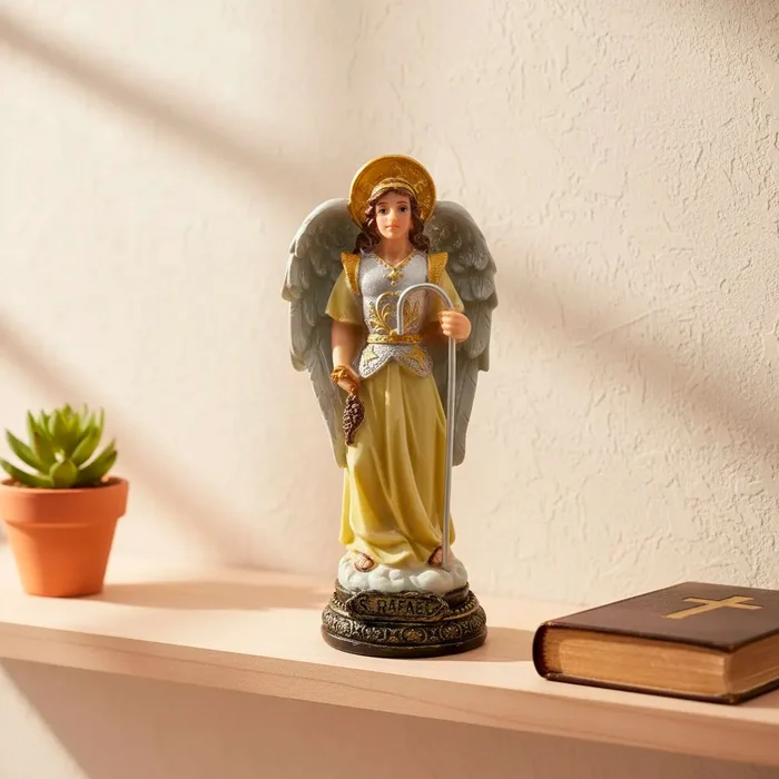 Kit Trio de Arcanjos São Miguel São Rafael São Gabriel de Resina - 15 cm | Lojinha Uai