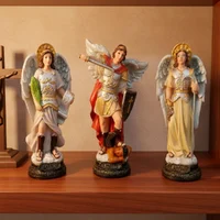 Kit Trio de Arcanjos São Miguel São Rafael São Gabriel de Resina - 15 cm | Lojinha Uai - imagem 2