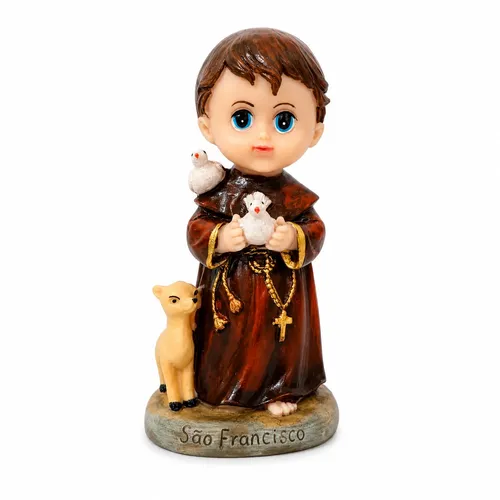 Imagem de São Francisco de Assis Infantil de Resina - 15 cm