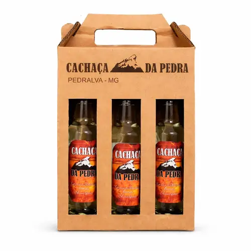 Kit Cachaça Mineira da Pedra - 1 Envelhecida em Bálsamo + 1 Castanheira + 1 Jequitibá Rosa 275 ml