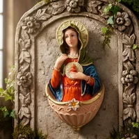 Pia de Água Benta Sagrado Coração de Maria de Resina - 15 cm | Comprar na Lojinha Uai - imagem 4