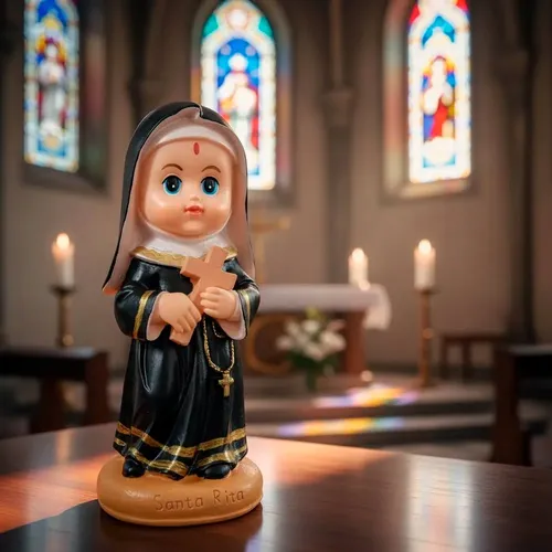 Imagem de Santa Rita Infantil de Resina - 15 cm