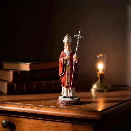 Imagem do Papa São João Paulo II de Resina - 15 cm