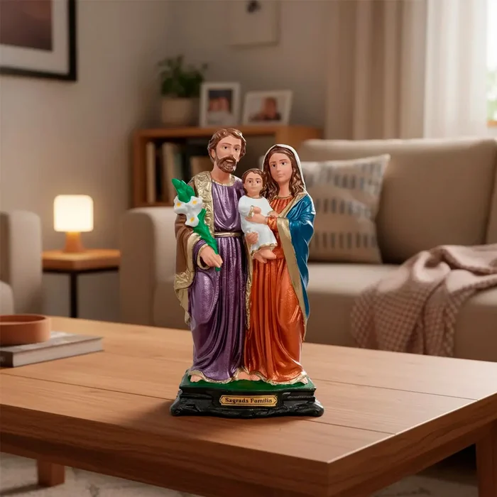 Imagem da Sagrada Família de Borracha Inquebrável - 20 cm | Comprar na Lojinha Uai