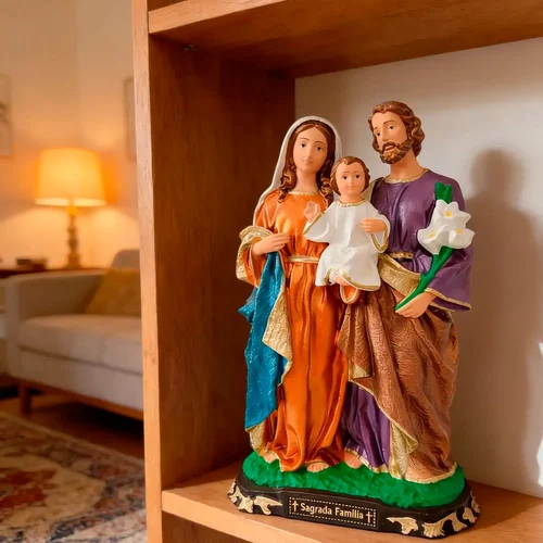 Imagem da Sagrada Família de Borracha Inquebrável - 30 cm