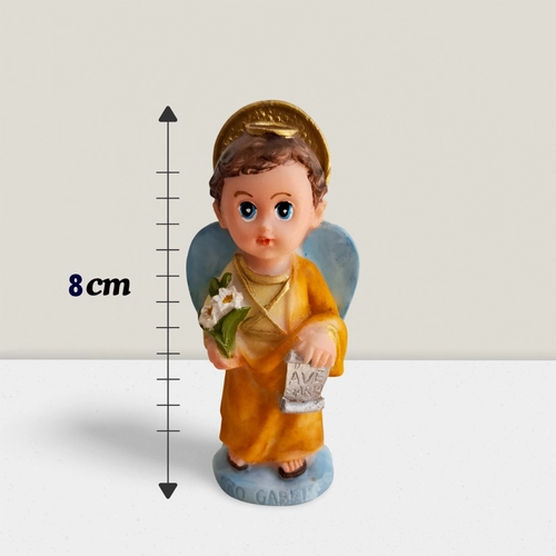 Kit Trio de Arcanjos São Miguel São Rafael São Gabriel Infantil de Resina - 8 cm