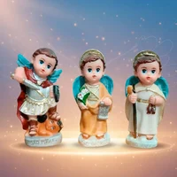 Kit Trio de Arcanjos São Miguel São Rafael São Gabriel Infantil de Resina | Lojinha Uai - imagem 2