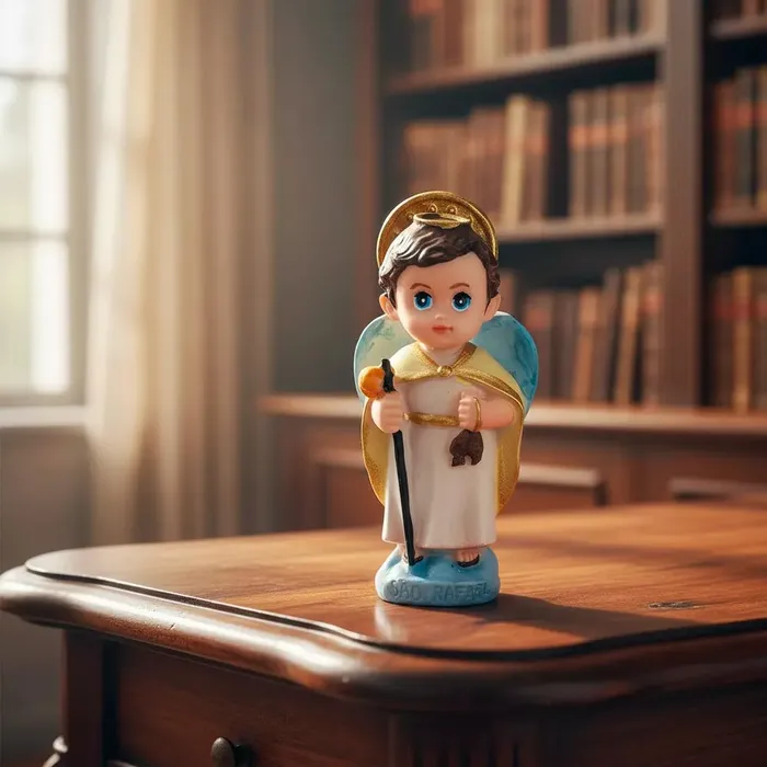 Imagem de São Rafael Arcanjo Infantil de Resina - 8 cm | Comprar na Lojinha Uai