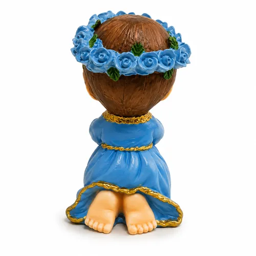 Imagem do Anjo da Guarda Menino Ajoelhado Rezando de Resina - 8cm