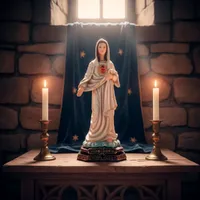 Imagem do Sagrado Coração de Maria de Resina - 20 cm | Comprar na Lojinha Uai - imagem 2