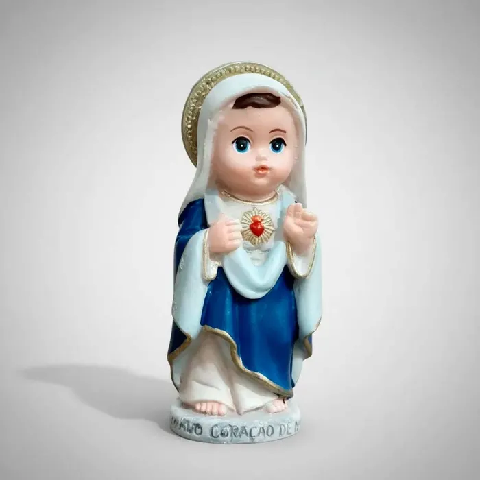 Imagem do Sagrado Coração de Maria Infantil de Resina - 8 cm | Comprar na Lojinha Uai
