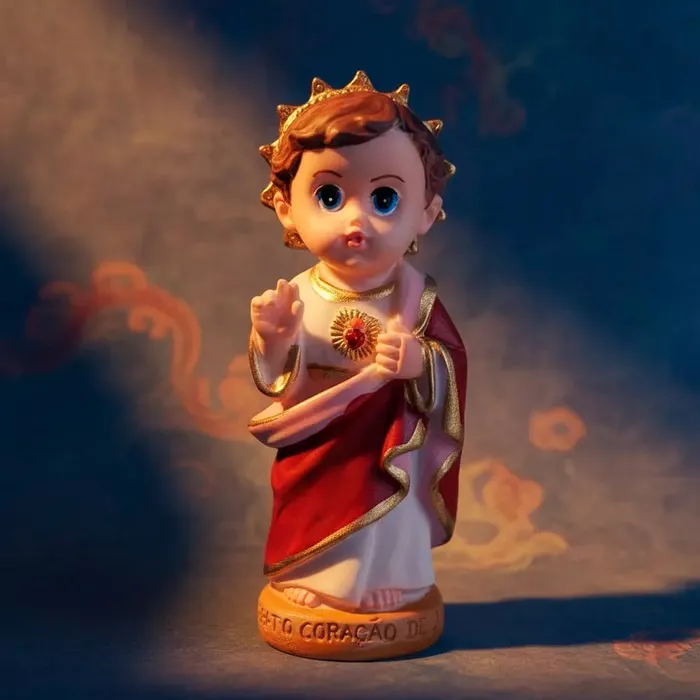 Imagem do Sagrado Coração de Jesus Infantil de Resina - 8 cm | Comprar na Lojinha Uai