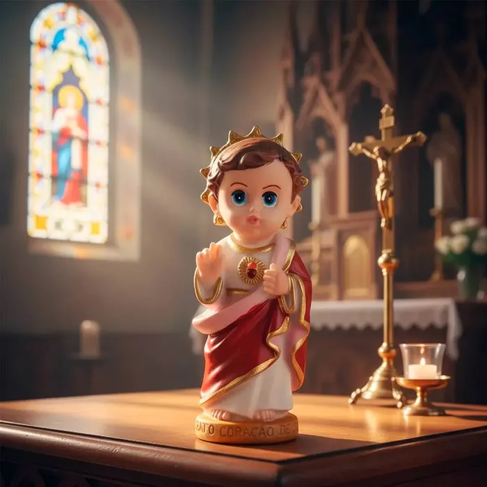 Imagem do Sagrado Coração de Jesus Infantil de Resina - 8 cm | Comprar na Lojinha Uai