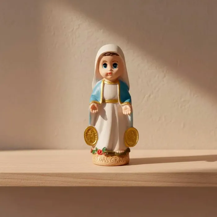 Imagem de Nossa Senhora das Graças Infantil de Resina - 8 cm | Comprar na Lojinha Uai