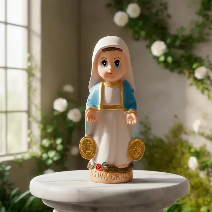 Imagem de Nossa Senhora das Graças Infantil de Resina - 8 cm | Comprar na Lojinha Uai