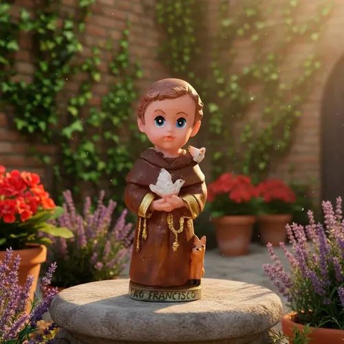 Imagem de São Francisco de Assis Infantil de Resina - 8 cm