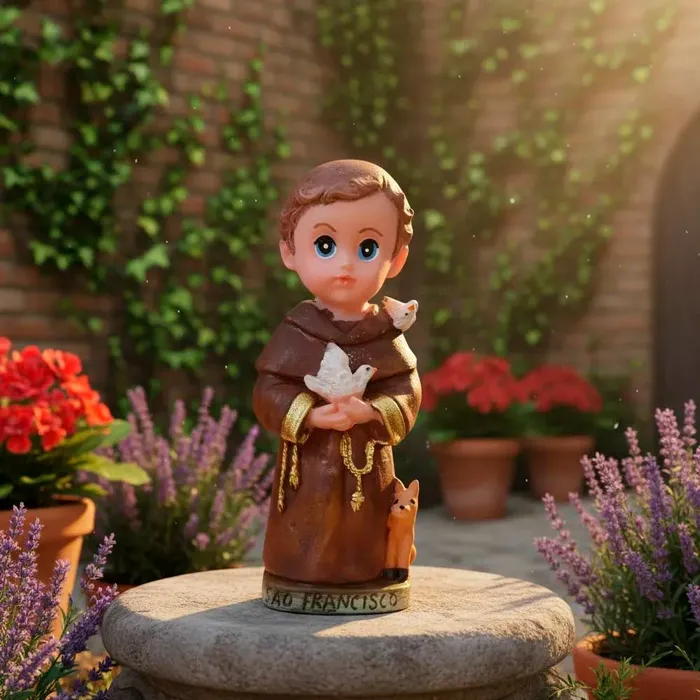 Imagem de São Francisco de Assis Infantil de Resina - 8 cm | Comprar na Lojinha Uai