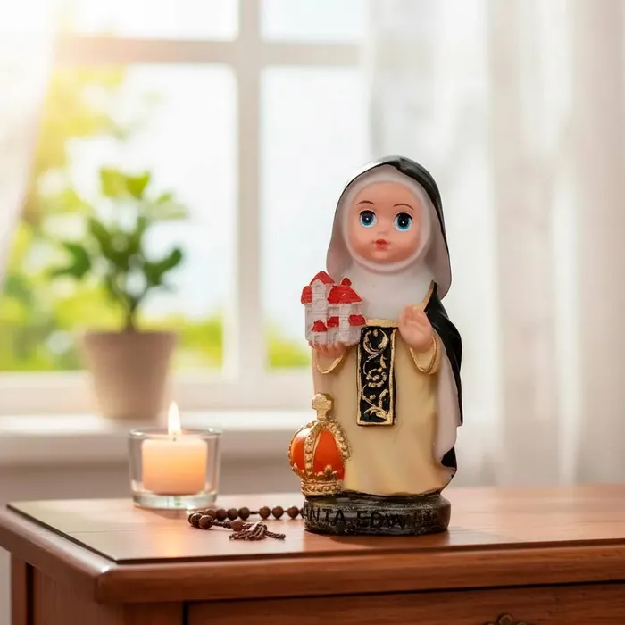 Imagem de Santa Edwiges Infantil de Resina - 8 cm | Comprar na Lojinha Uai