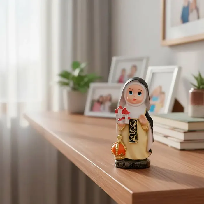 Imagem de Santa Edwiges Infantil de Resina - 8 cm | Comprar na Lojinha Uai