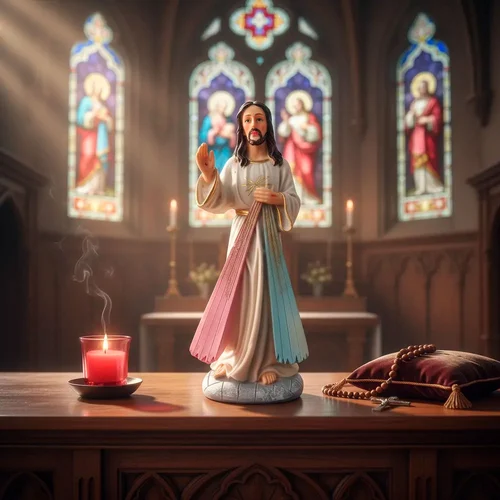 Imagem de Jesus Misericordioso de Resina - 20 cm