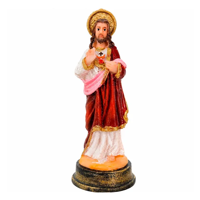 Imagem do Sagrado Coração de Jesus de Resina - 9 cm | Lojinha Uai