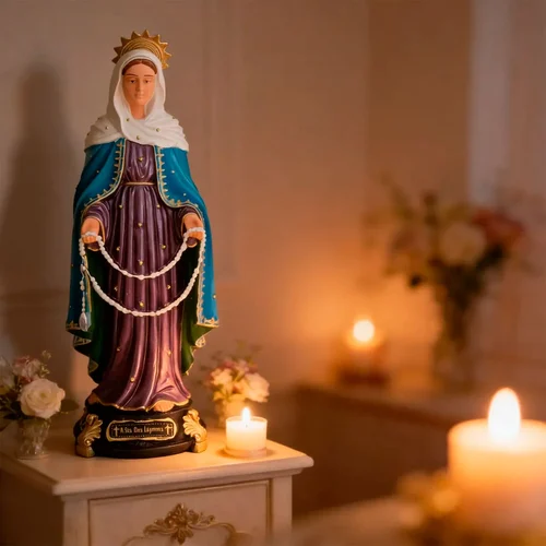 Imagem de Nossa Senhora das Lágrimas de Borracha Inquebrável - 32 cm