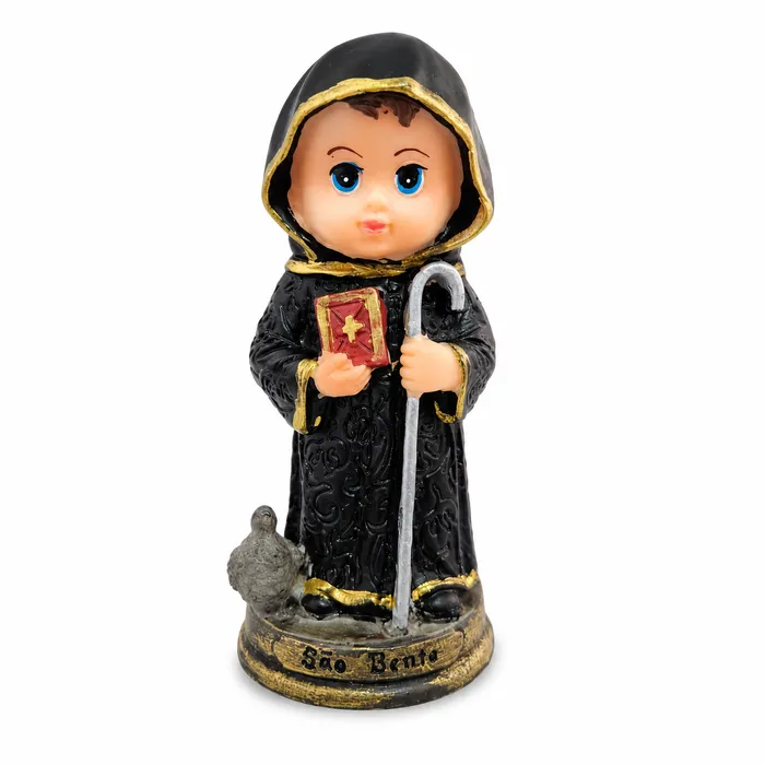 Imagem de São Bento Infantil de Resina - 10 cm | Lojinha Uai