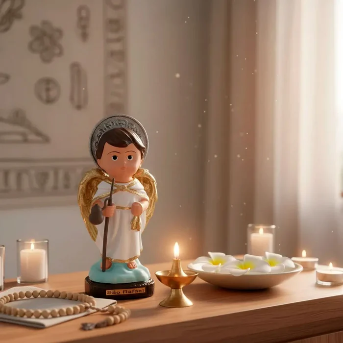 Imagem de São Rafael Arcanjo Infantil de Borracha Inquebrável | Comprar na Lojinha Uai