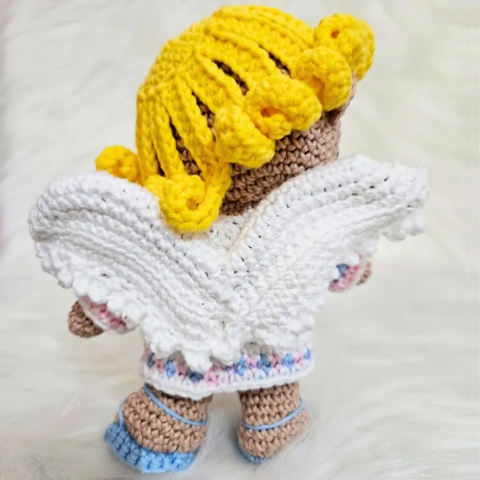 Amigurumi Articulado Anjo da Guarda de Crochê - 17 cm