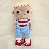 Amigurumi Boneco Loiro de Crochê - 22 cm - imagem 1