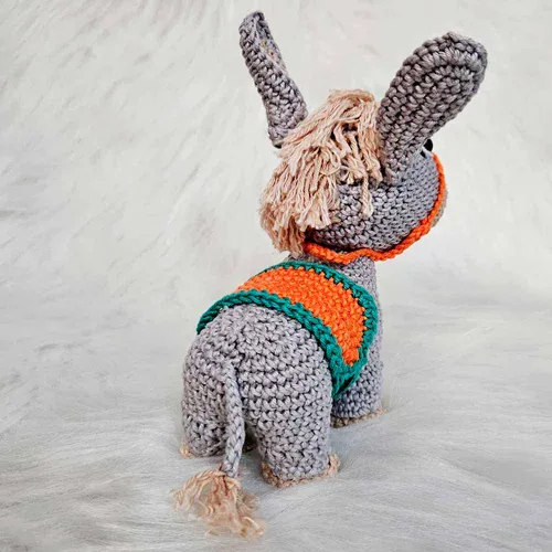 Burrinho de Crochê Amigurumi Articulado - 17 cm
