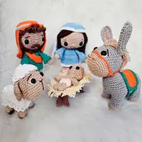 Amigurumi Articulado Presépio de Natal de Crochê - 17 cm - imagem 1