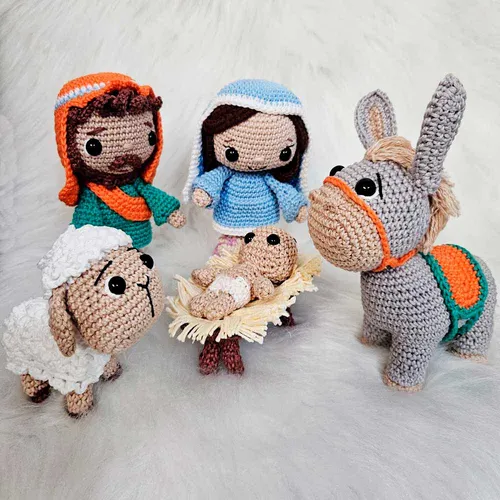 Presépio de Natal de Amigurumi de Crochê Articulado - 17 cm