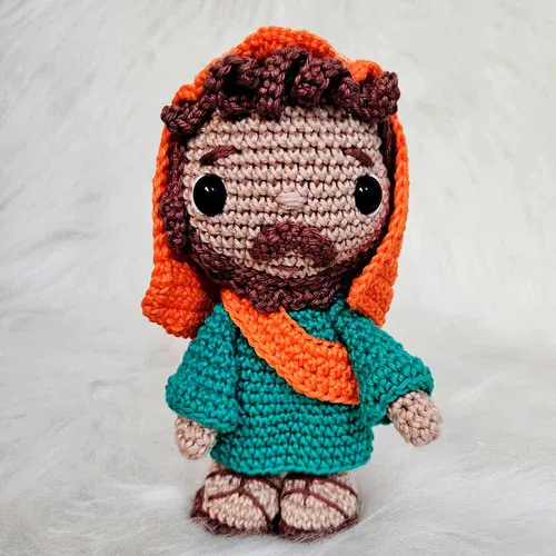 Amigurumi Articulado de José de Crochê - 17 cm
