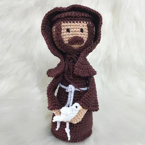 Amigurumi de São Francisco de Crochê - 22 cm
