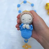 Amigurumi Terço Anjo da Guarda de Crochê Azul | Comprar na Lojinha Uai - imagem 2