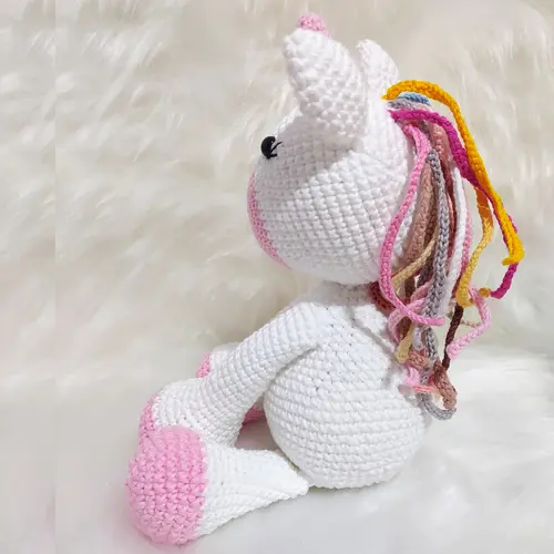 Amigurumi Unicórnio De Crochê - 35 Cm