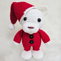 Amigurumi de Urso Papai Noel de Crochê - 22 cm | Comprar na Lojinha Uai - imagem 1