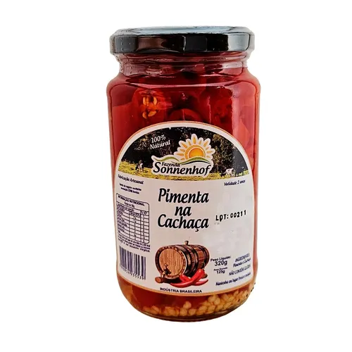 Pimenta Fatiada na Cachaça Conserva 320g - Fazenda Sonnenhof