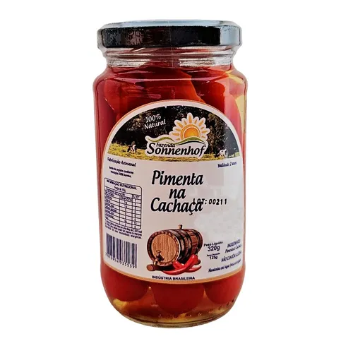 Pimenta na Cachaça Conserva 320g - Fazenda Sonnenhof