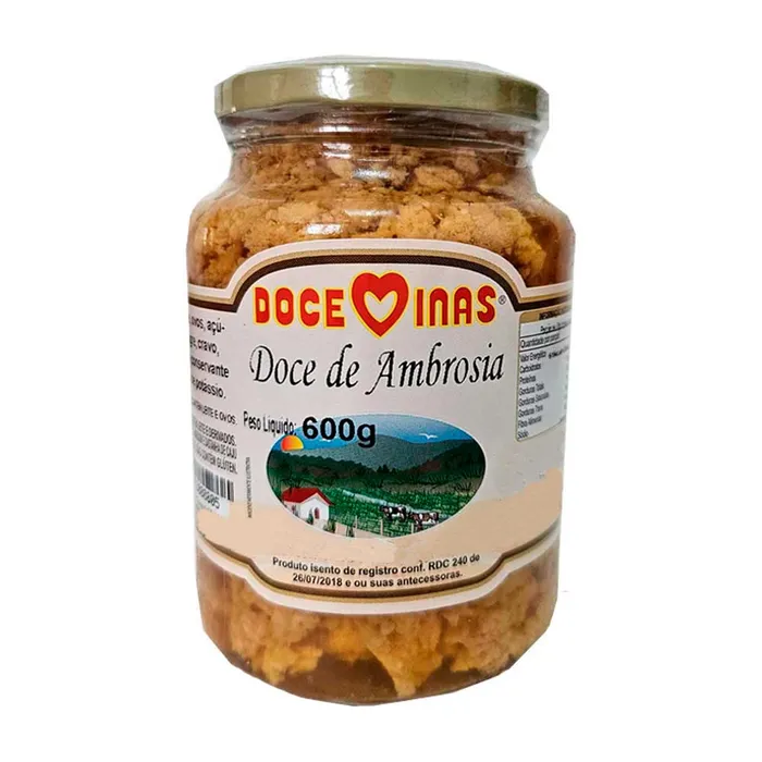 Ambrosia Mineira 600 g - Doce Minas | Comprar Lojinha Uai