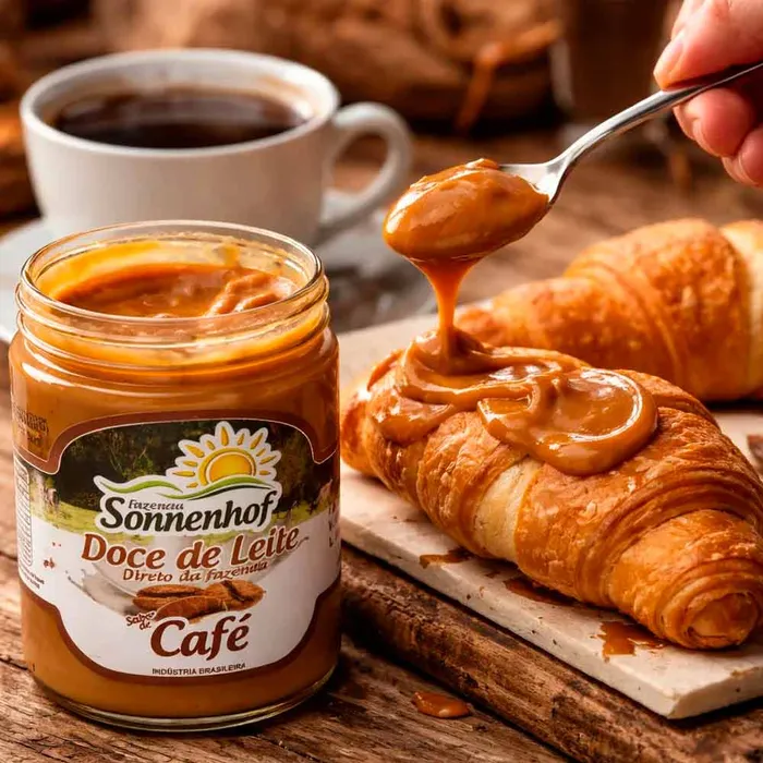Doce de Leite com Café Mineiro Cremoso 420g - Fazenda Sonnenhof | Comprar na Lojinha Uai
