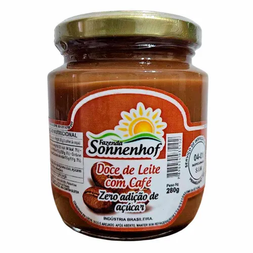 Doce de Leite com Café Diet Sem Açúcar Mineiro Cremoso 280g - Fazenda Sonnenhof