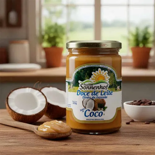Doce de Leite com Coco Mineiro Cremoso 420g - Fazenda Sonnenhof
