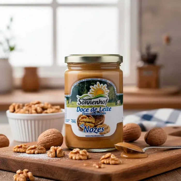 Doce de Leite com Nozes Mineiro Cremoso Fazenda Sonnenhof | Comprar na Lojinha Uai